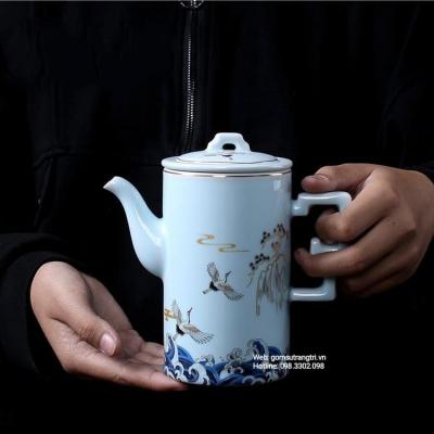 BỘ ẤM CHÉN 8 MÓN VIỀN VÀNG